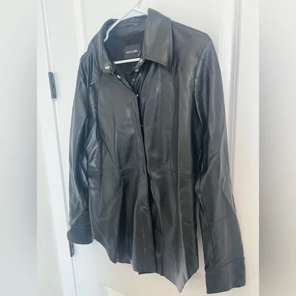 DOLCE CABO Faux Vegan Leather Button Up Shirt SIZE Small NWOT - Picture 7 of 11